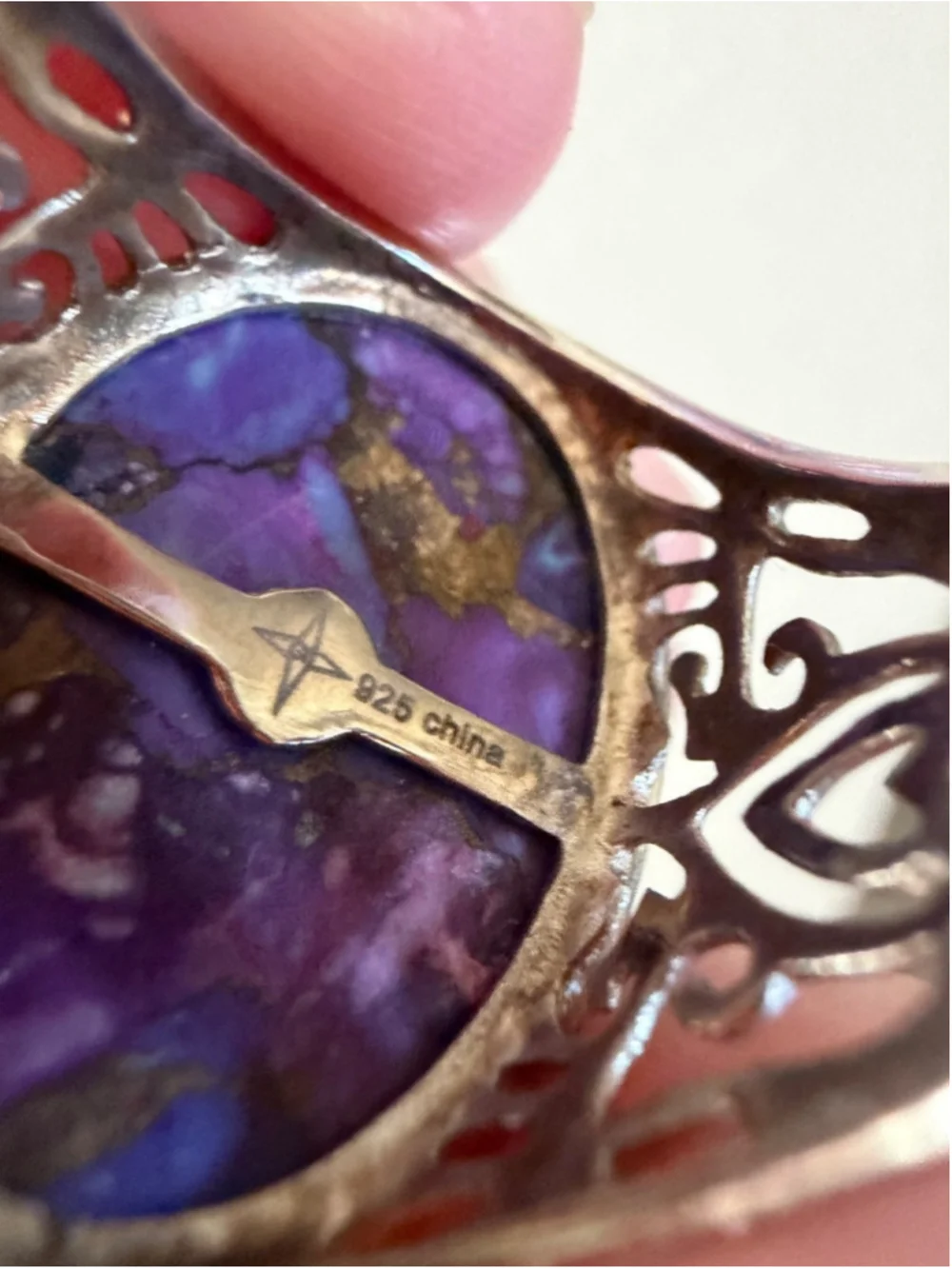 Sterling Silver Purple Mojave Turquoise Ring Thick 925 Size 9